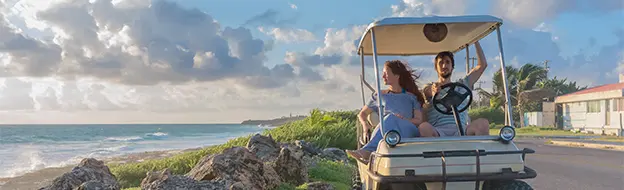 navigating the island golf carts bicycles or a slow stroll