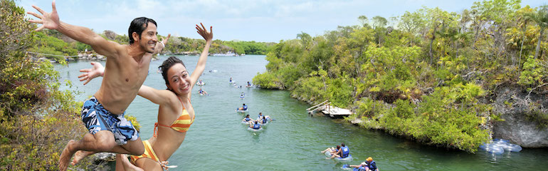 Free jumping on Xel-Ha