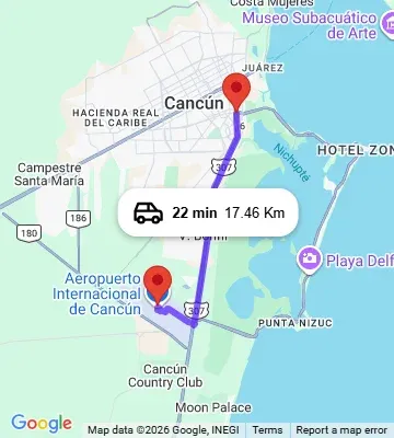 Cancun Airport to Oh the Urban Oasis Cancun
