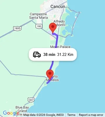 Cancun Airport to Ventus at Marina El Cid Spa and Beach Resort map