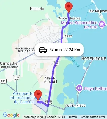 Cancun Airport to Villa del Palmar Playa Mujeres
